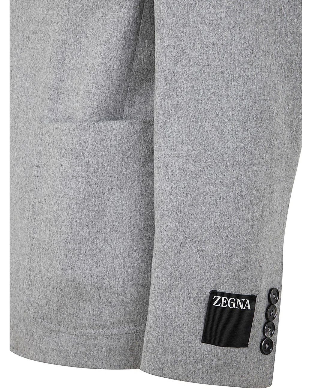 Zegna Gray Cashmere Shirt Jacket for men