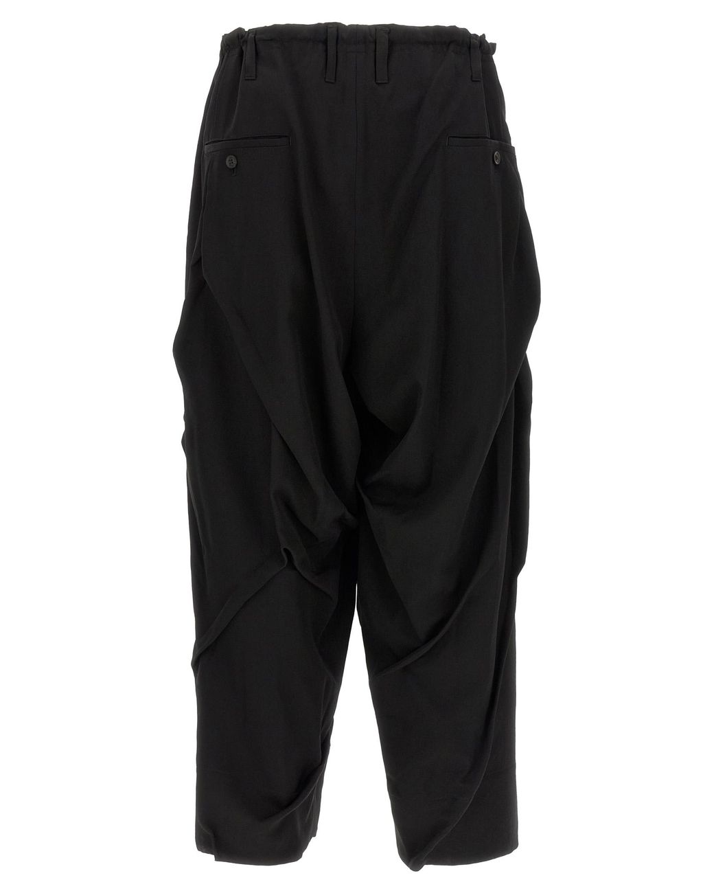 Yohji Yamamoto Black 'Tuck Pants' Pants for men