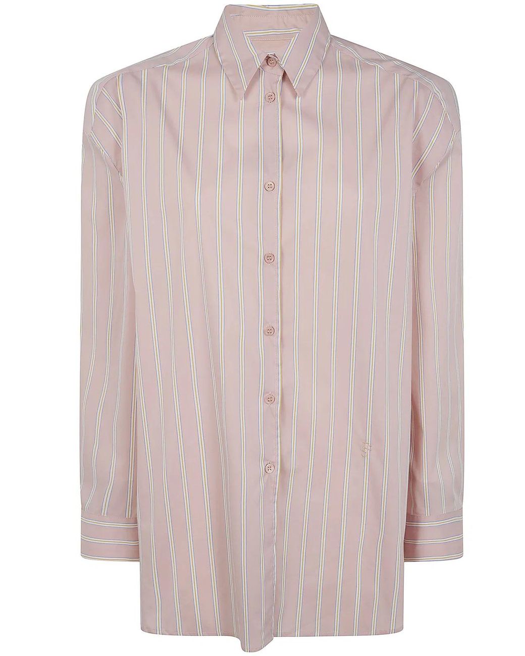 Frankie Shop Pink Stripes Oana Cotton Padded Shirt