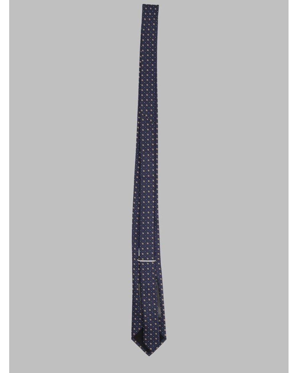 Saint Laurent White Jacquard Silk Tie for men