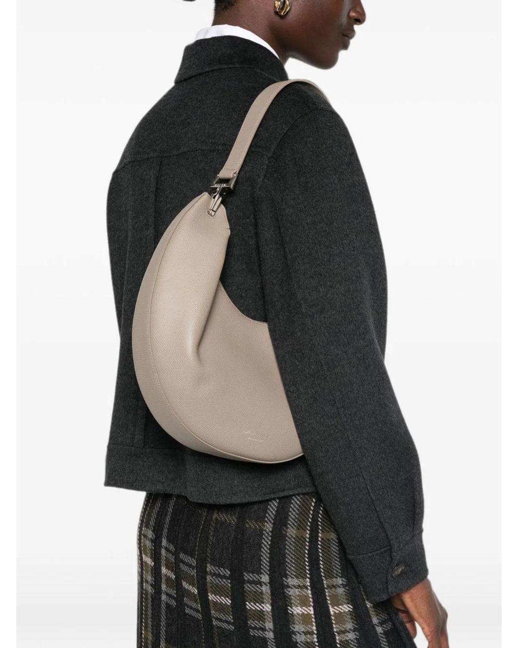 Emporio Armani White Medium Leather Hobo Bag