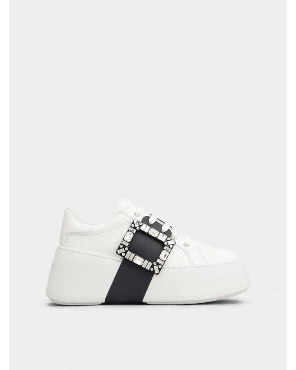 Roger Vivier White Viv Skate Sneaker High Sole