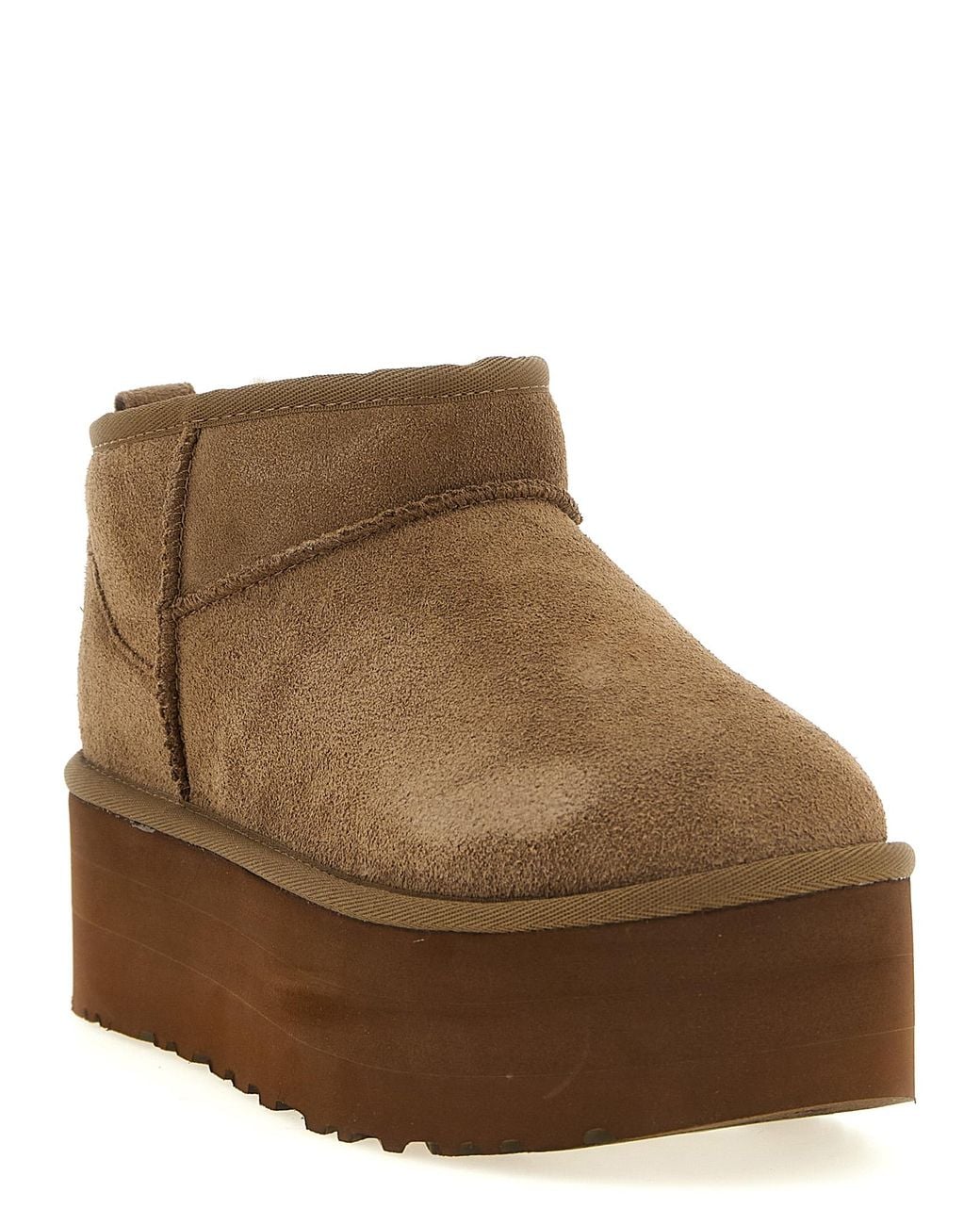 Ugg Brown 'Classic Ultra Mini Platform' Ankle Boots