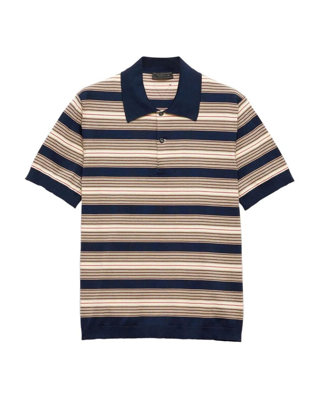 Prada Blue Cotton Polo Shirt for men
