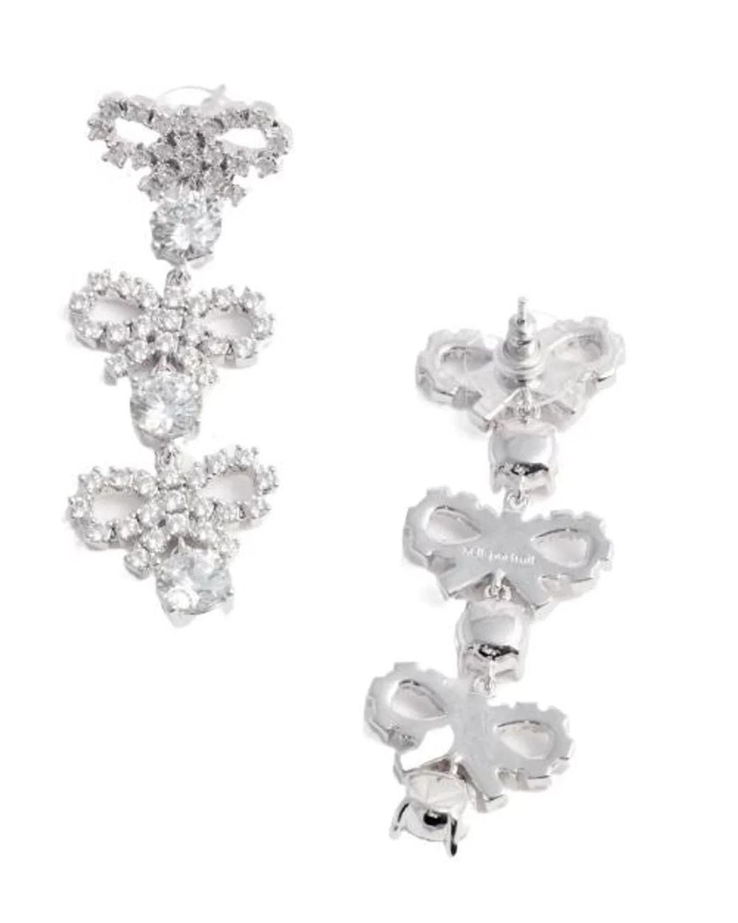 Self-Portrait White Embellished Crystal Earrings