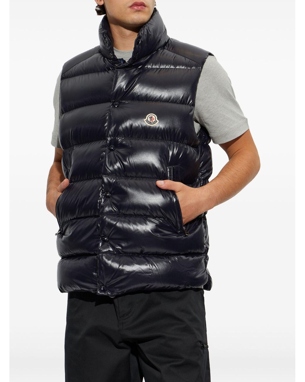 Moncler Blue Tibb Quilted Down Vest for men