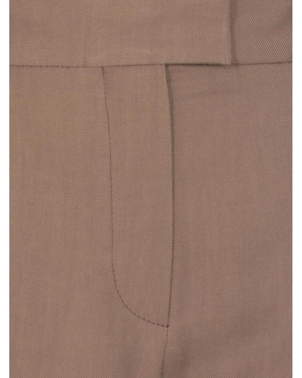 Brunello Cucinelli Brown Pleated Wide-Leg Trousers