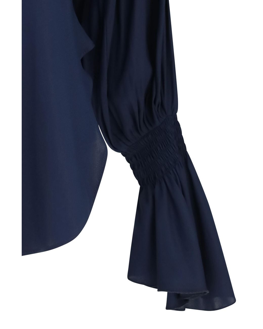 Adidas By Stella McCartney Blue Adidas By Stella Mccartney Silk-Blend Shirt With Bell Sleeves