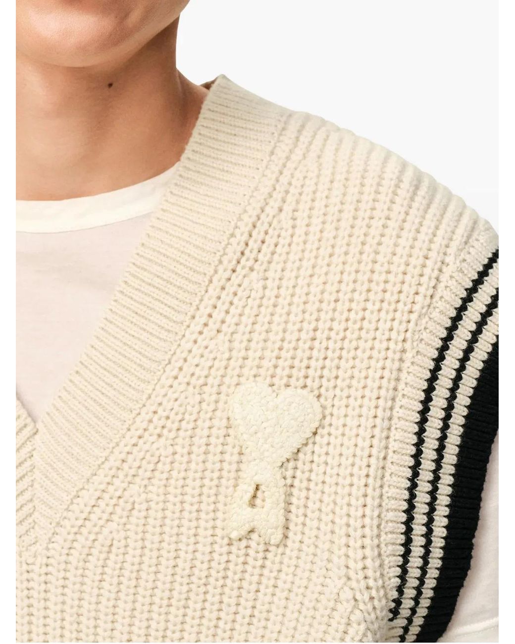 AMI Blue Ami De Coeur Sleeveless Sweater for men