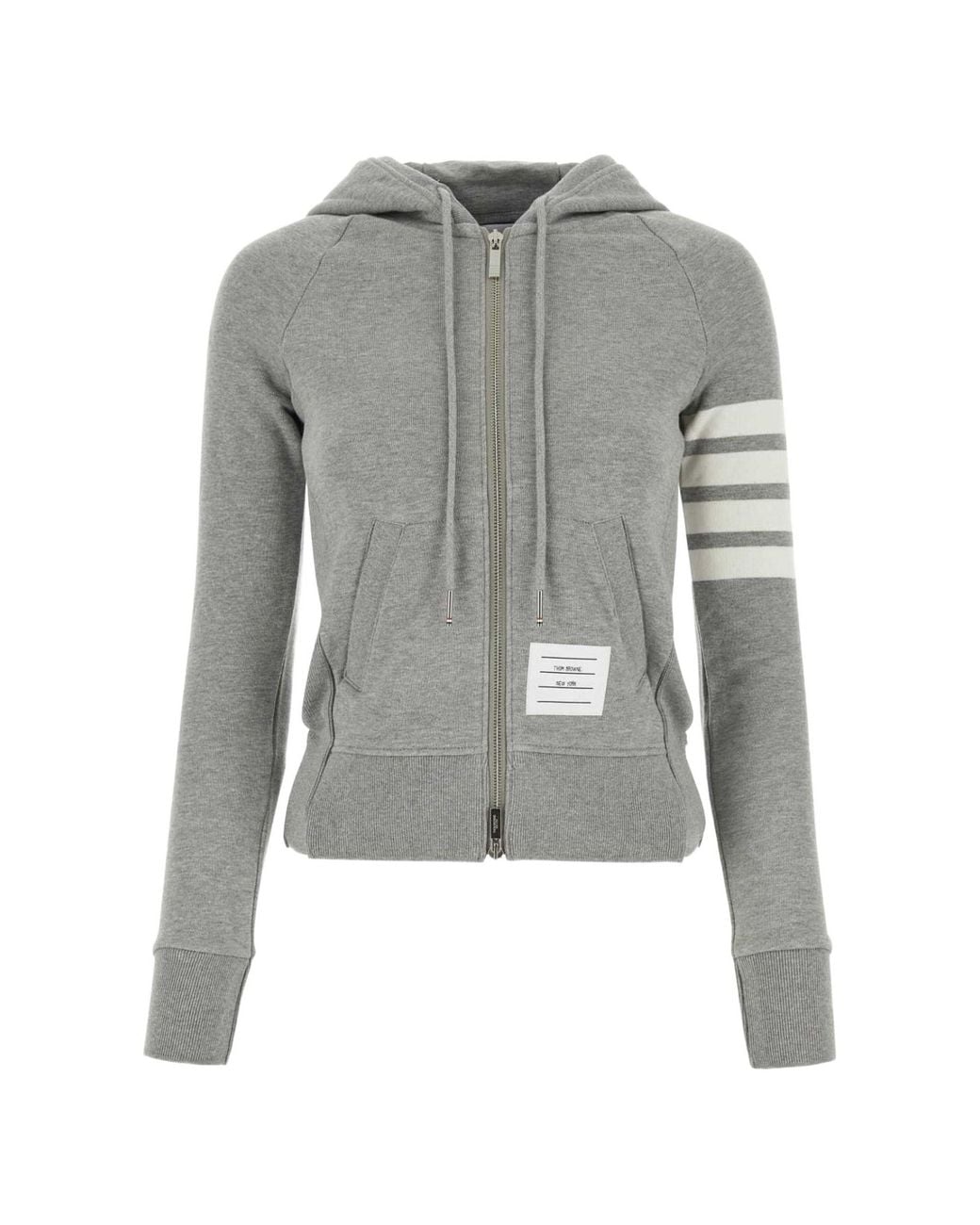 Thom Browne Gray Classic 4-Bar Stripe Zip-Up Hoodie