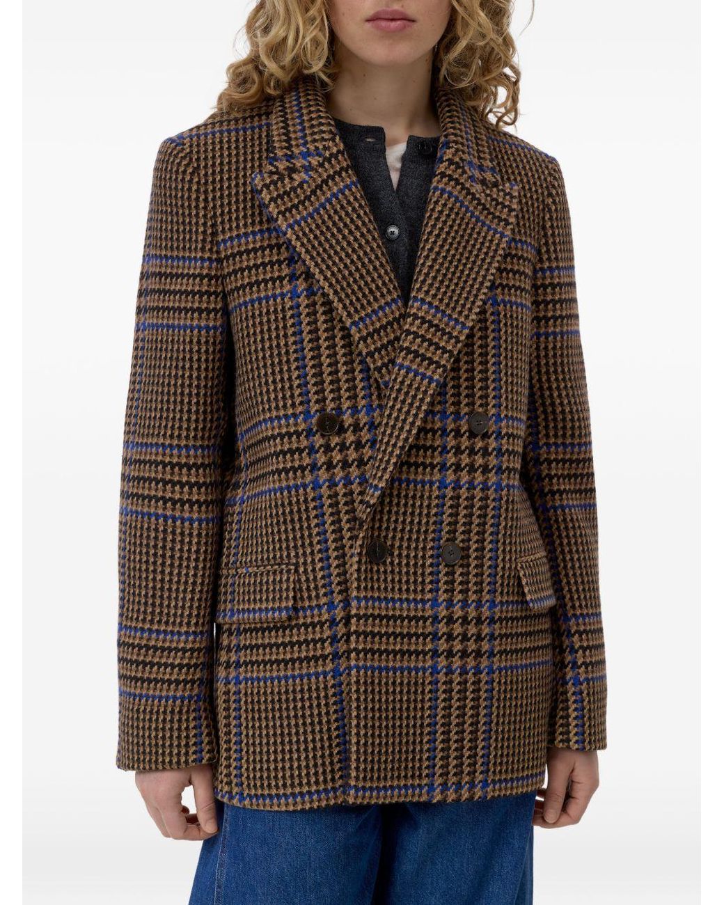 Closed Brown Wool Blend Double-Breasted Jacket