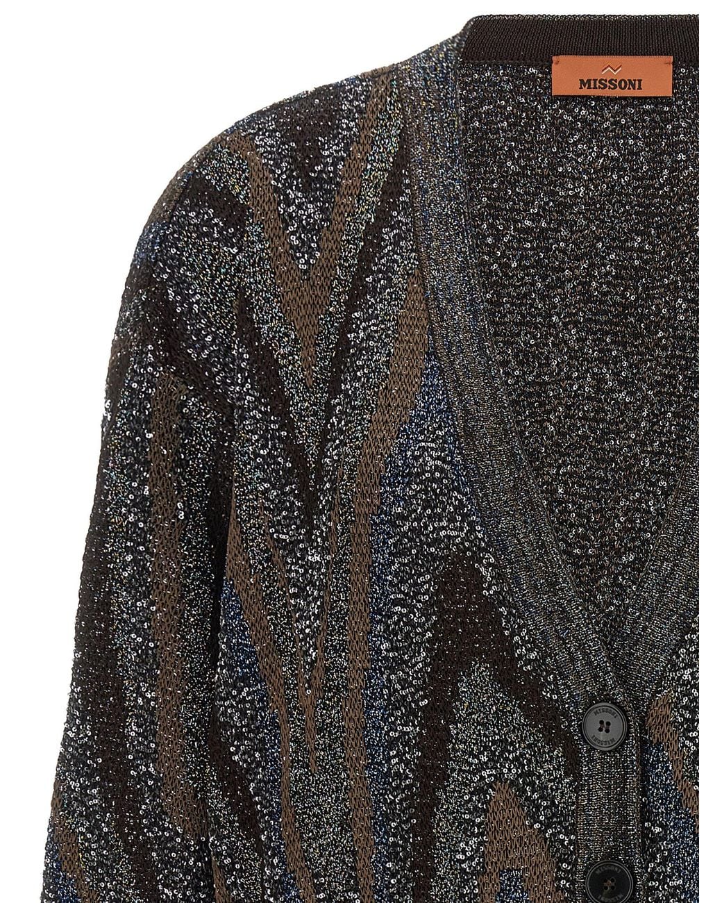 Missoni Gray Sequin Zigzag Cardigan