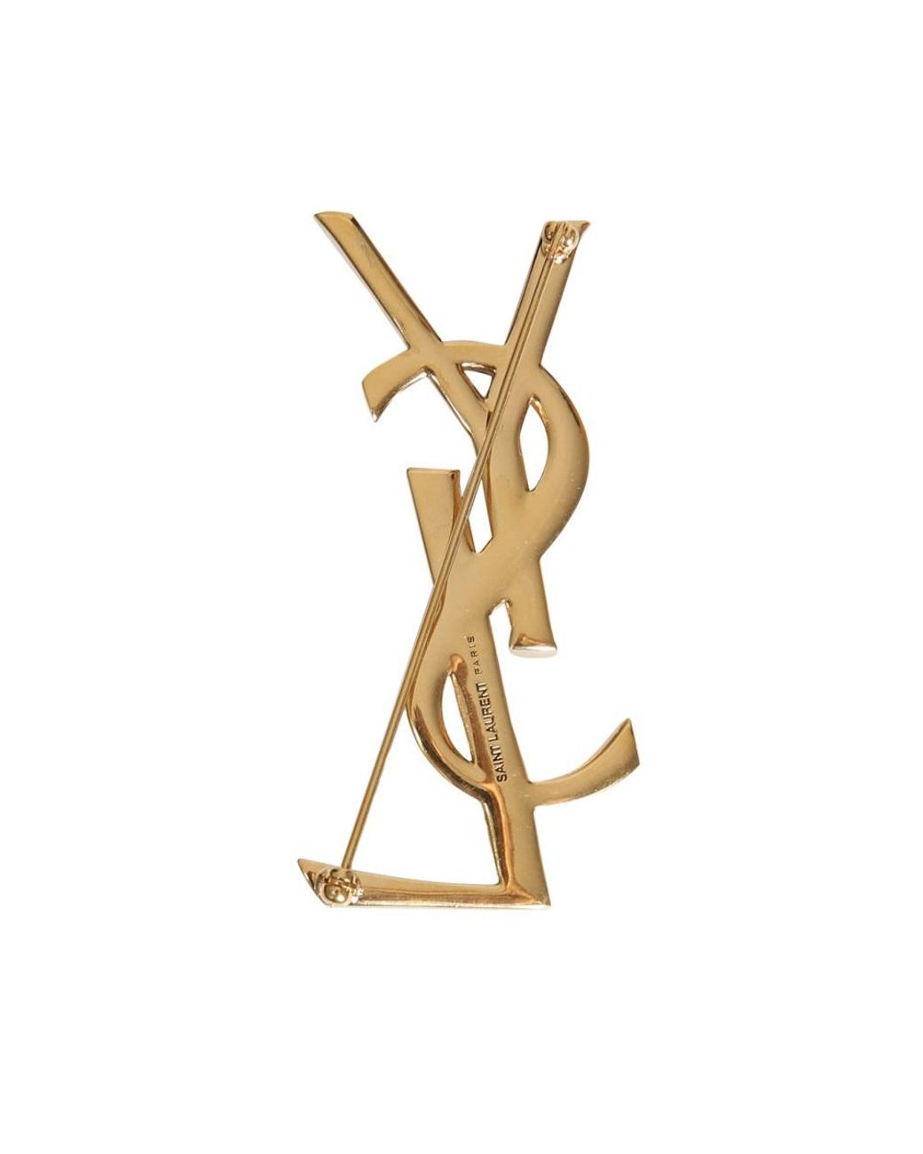 Saint Laurent Metallic Cassandre Snake Brooch