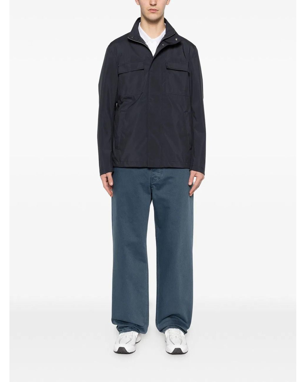 Herno Blue Essential Pocket Jacket for men