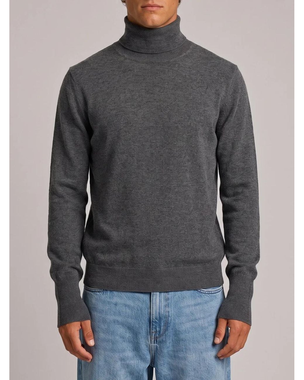 Ballantyne Gray Derby Cashmere Turtleneck for men