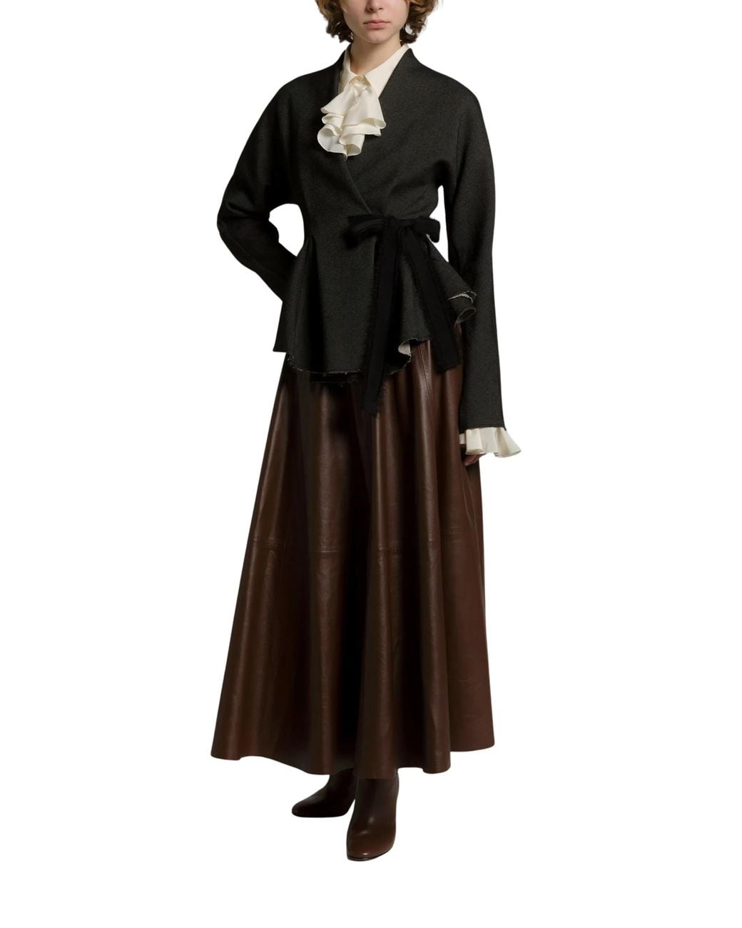 Alberta Ferretti Black Fitted Jacket With Bow