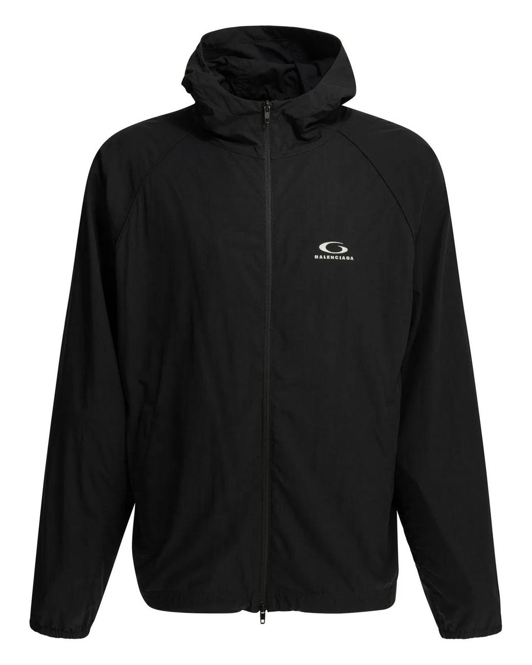 Balenciaga Black Technical Fabric Zip-Up Jacket for men