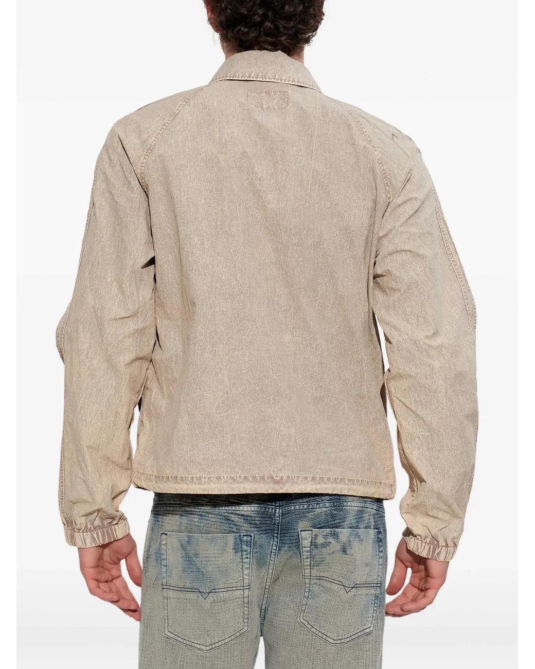 DIESEL Natural Two-Way Zip Nylon Jacket for men