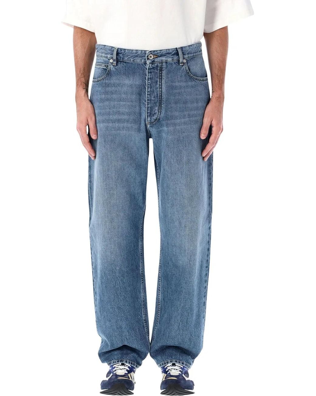 Bottega Veneta Blue Wide-Leg Cotton Jeans for men