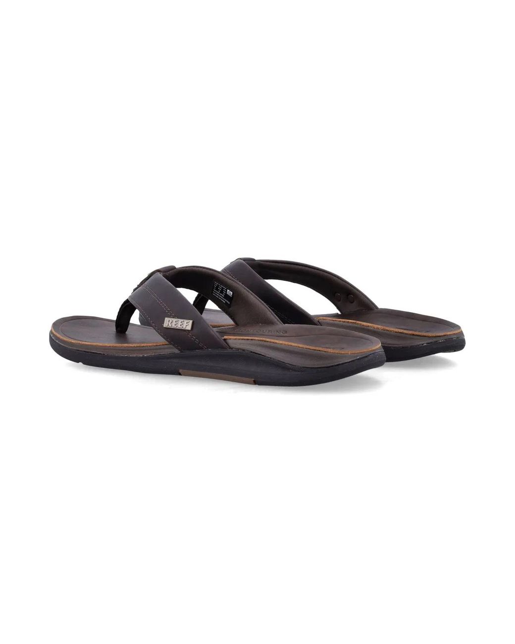 Reef Brown Leather Offshore Thong Sandals for men