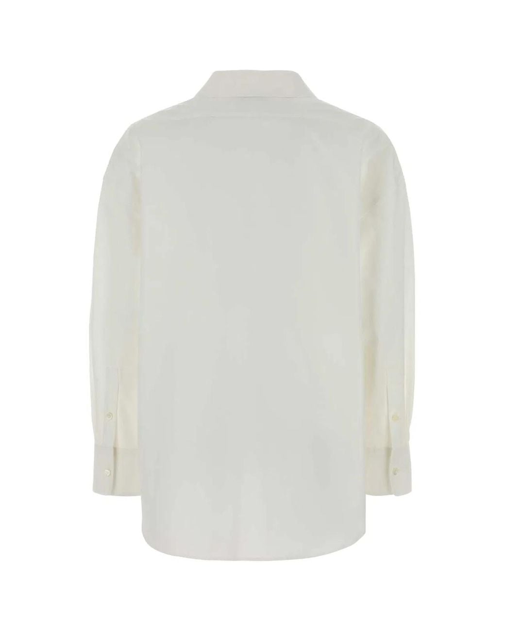 Givenchy White Wide Collar Long Sleeve Shirt