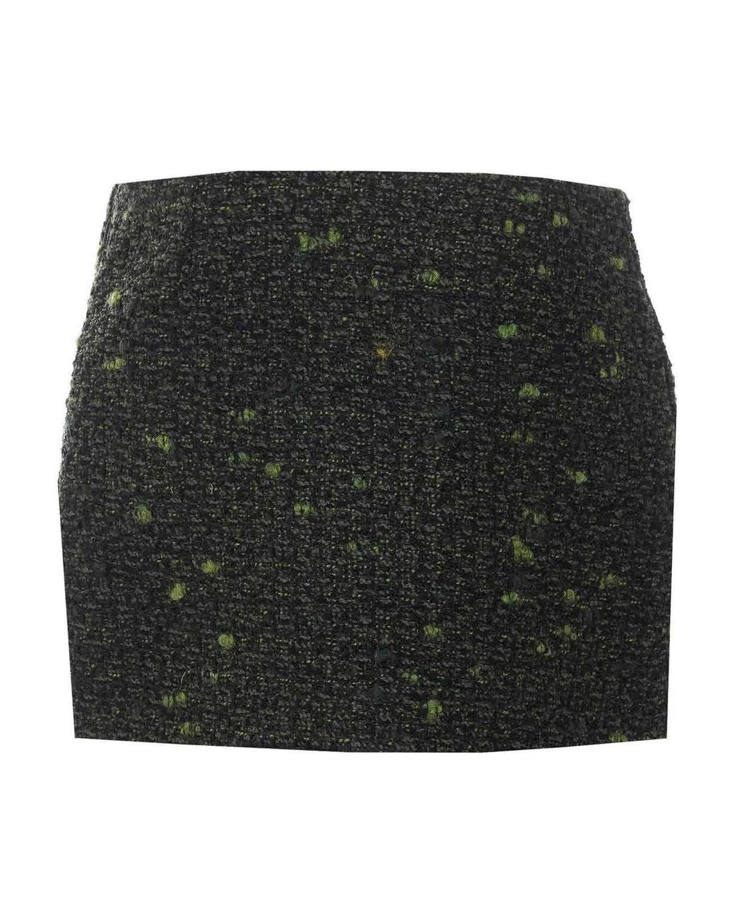 Gucci Black Boucle Wool Mini Skirt