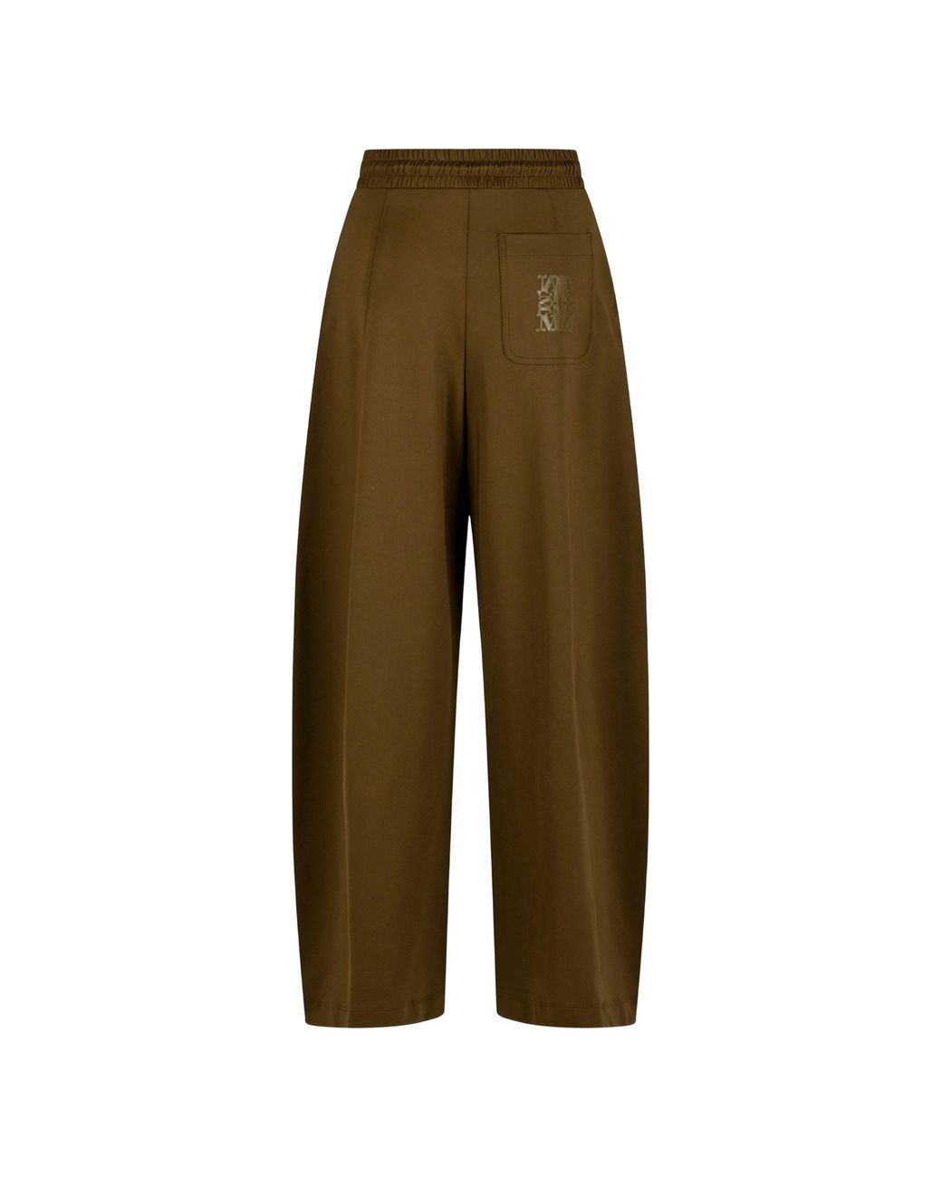 Max Mara Green Logo-Embroidered Drawstring Trousers