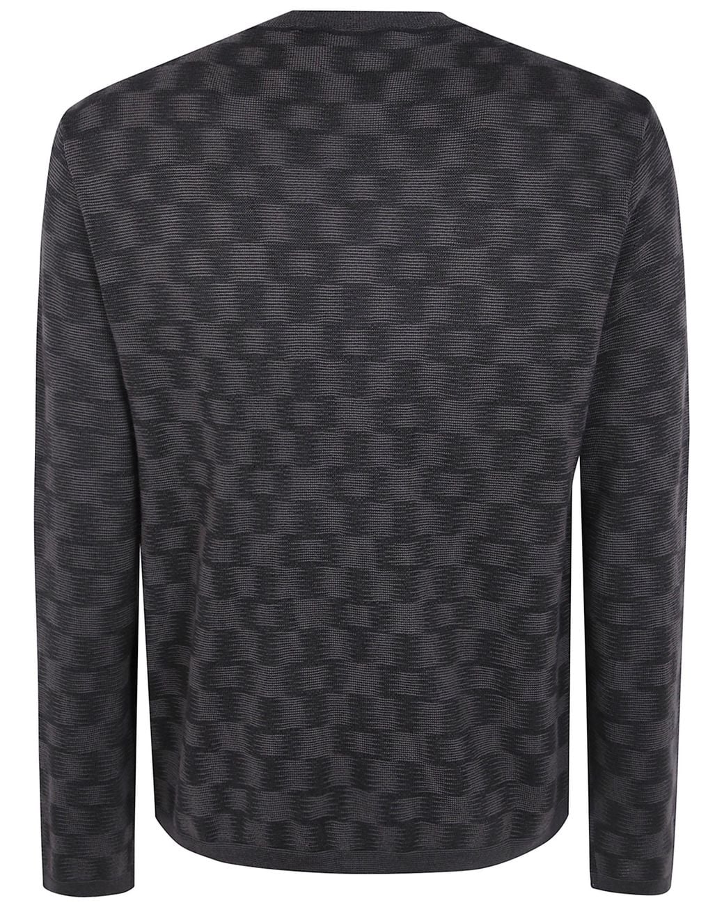 Emporio Armani Black Wool Crewneck Sweater for men