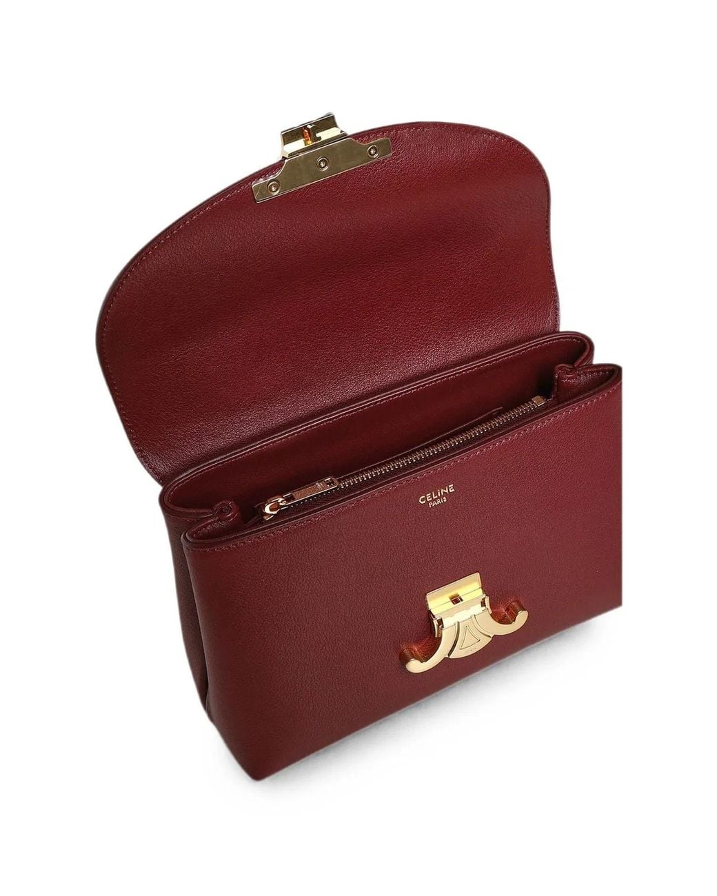 Céline Purple Triomphe Leather Tote Bag