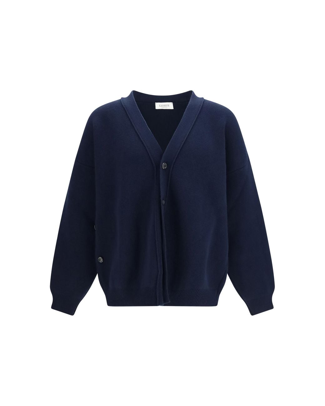 Laneus Blue Wool Cardigan Ovis Aries for men