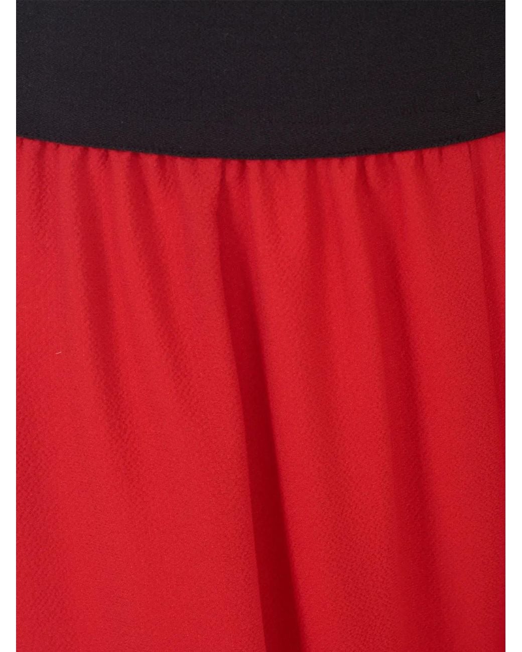 Maria Calderara Red Pants Wide Leg Crepe