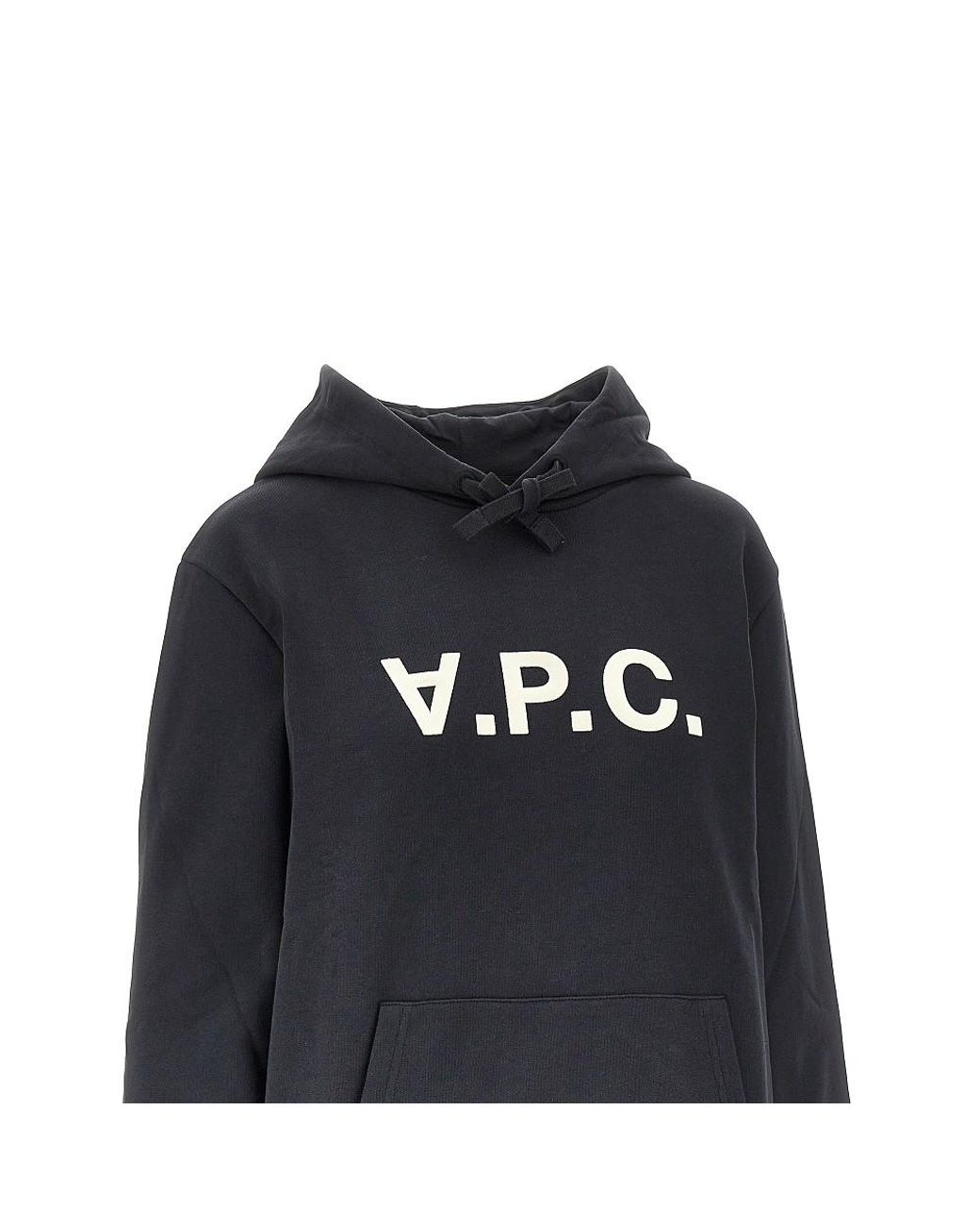 A.P.C. Blue Flocked Logo Hoodie