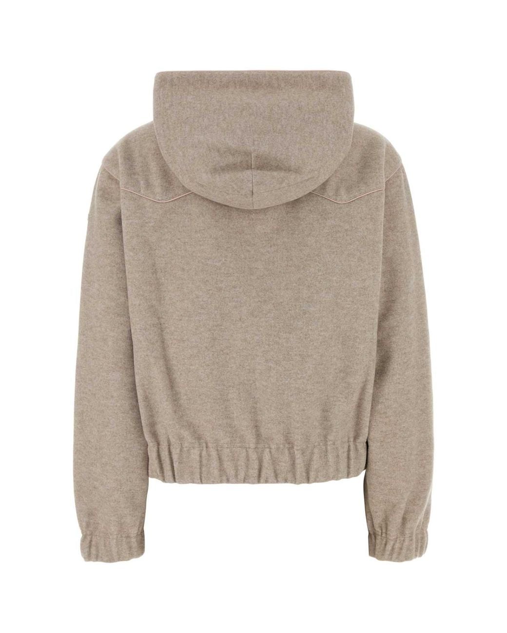 Moncler Natural Flannel-Effect Sand Sweatshirt