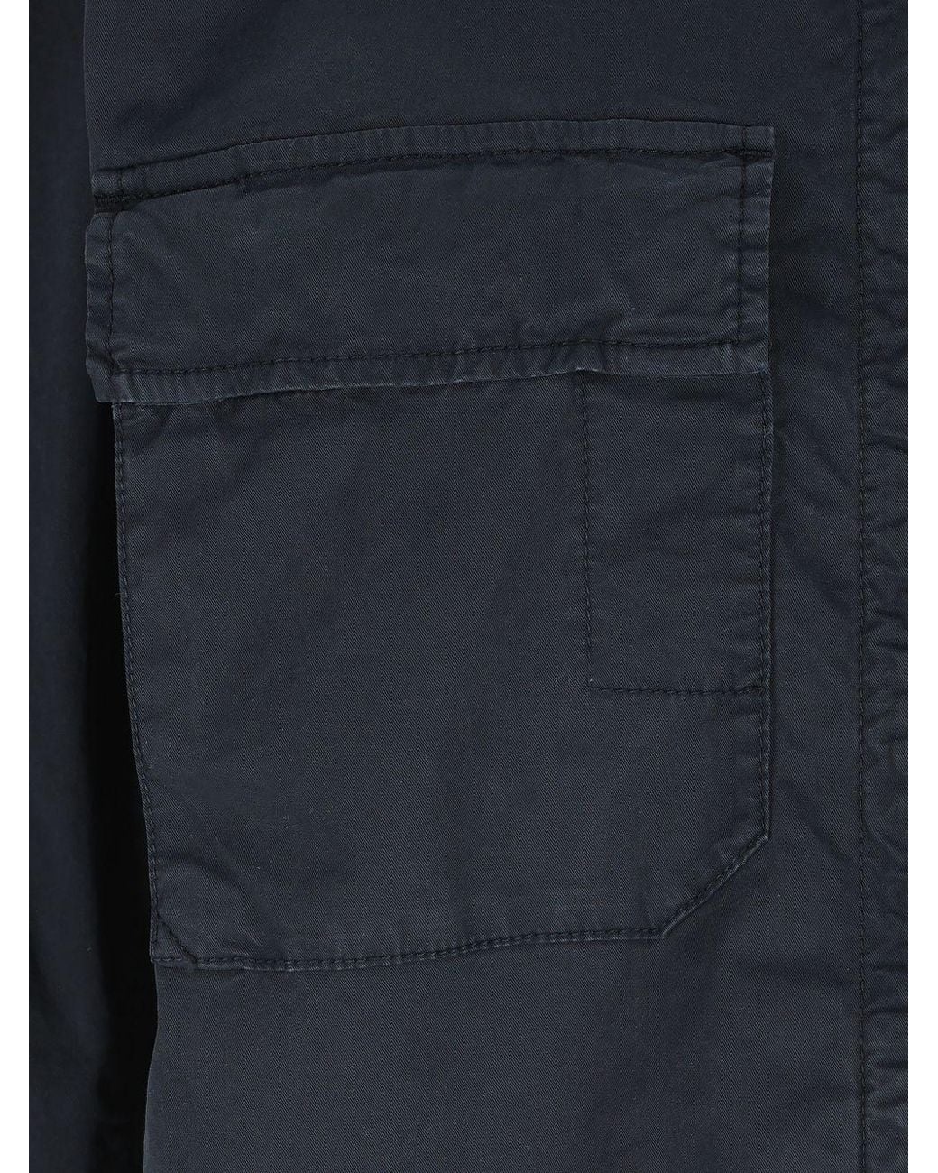 Stone Island Blue Jacket With Hood And Drip Guard for men