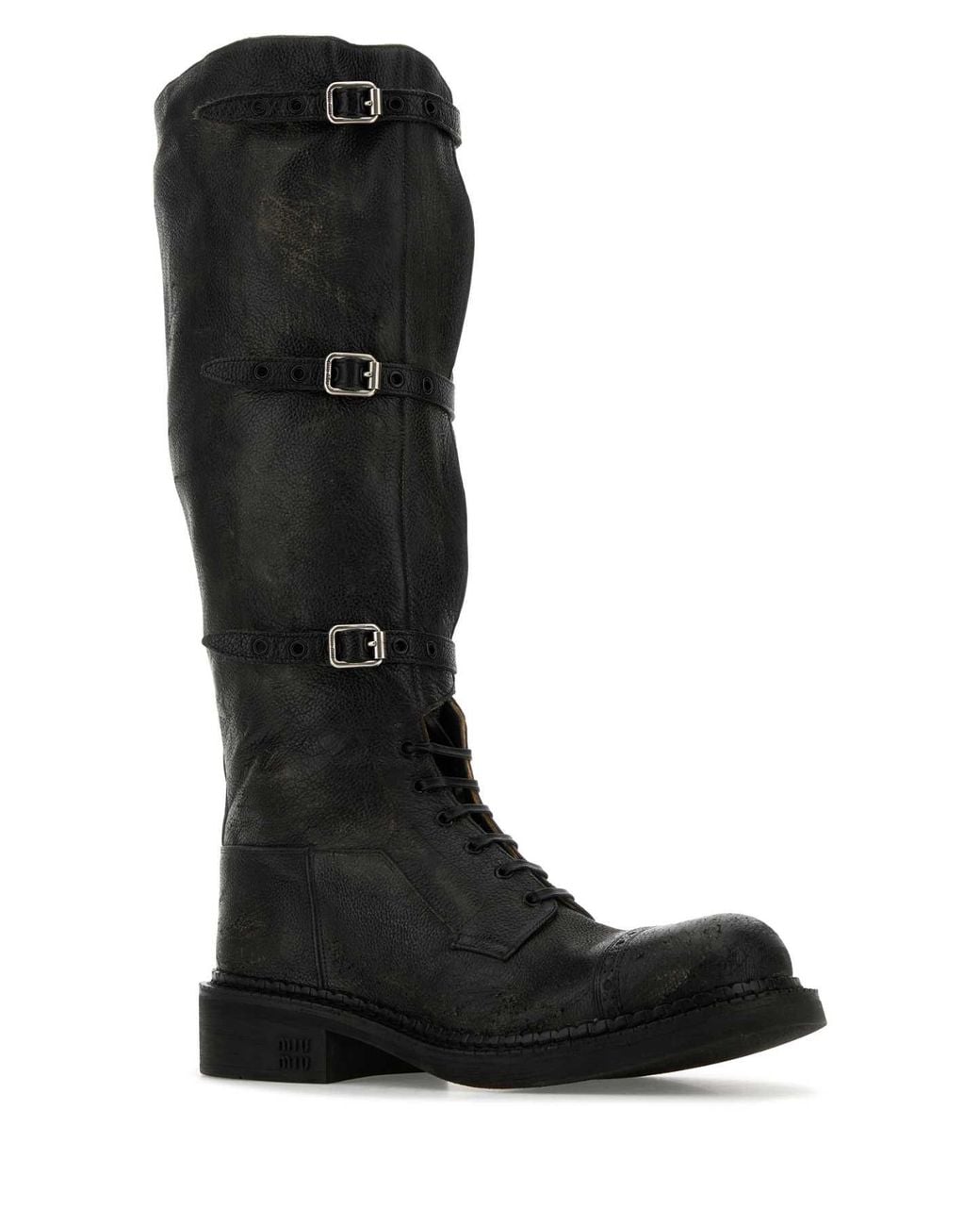Miu Miu Black 100% Calf Leather Boots