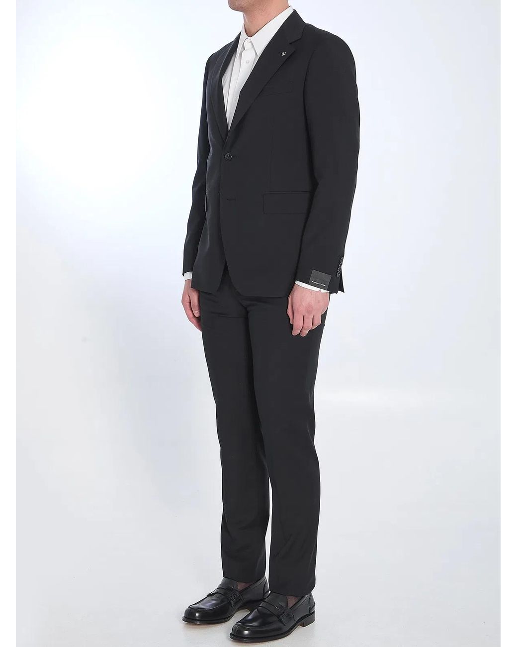 Tagliatore Black Virgin Wool Two-Piece Suit for men