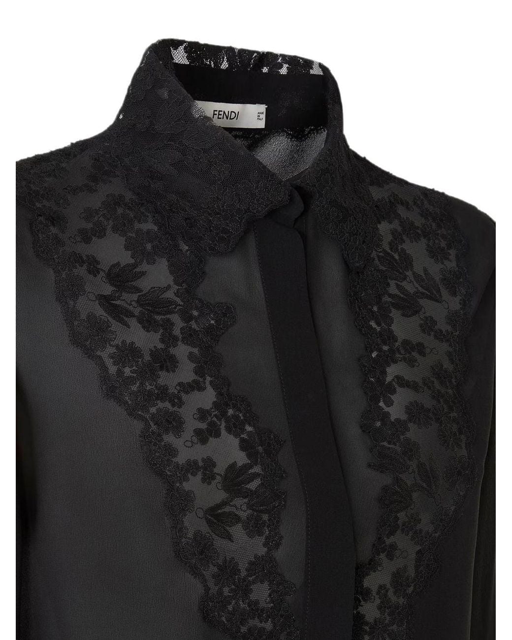 Fendi Black Georgette Shirt