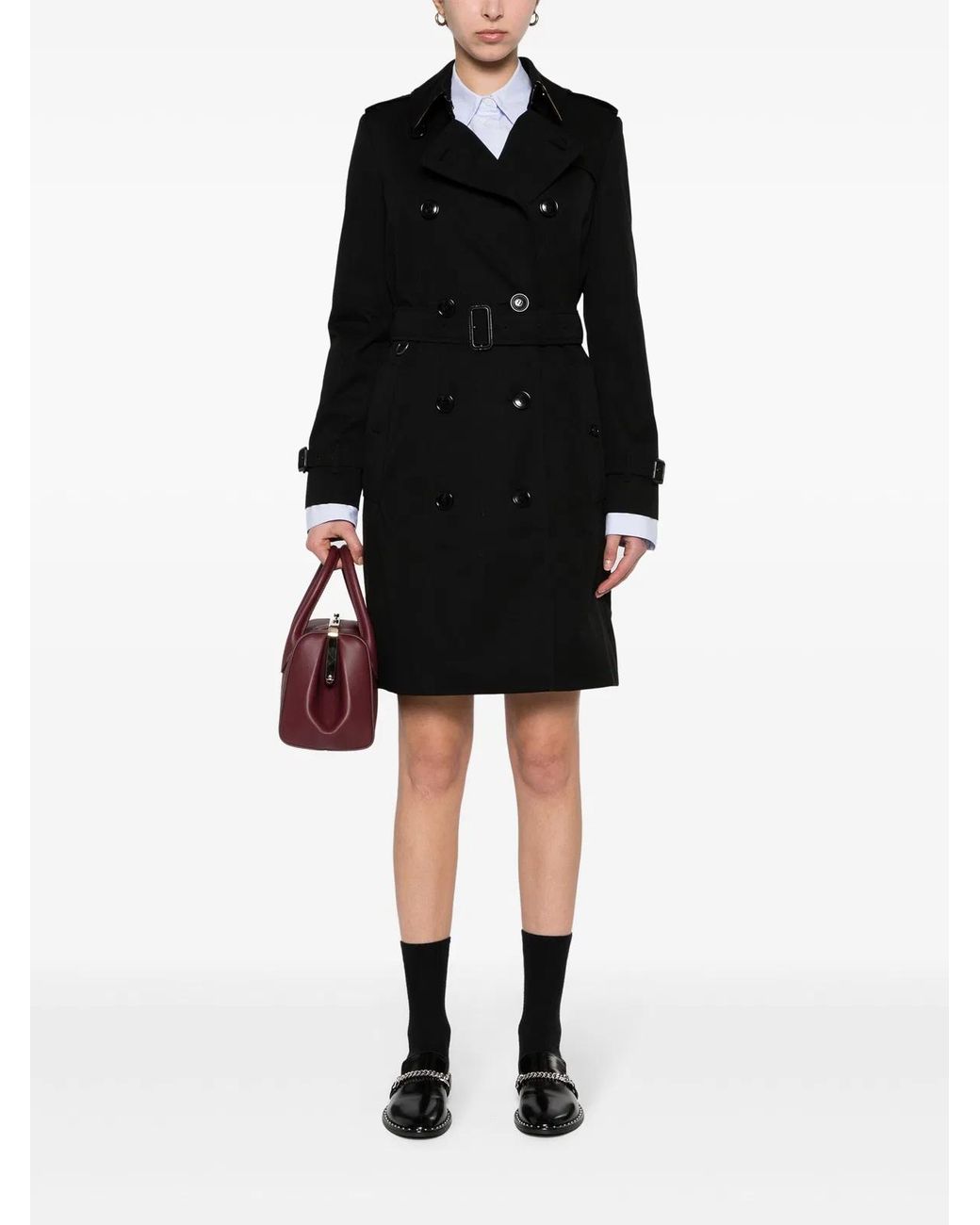 Burberry Black Cotton Trench Coat