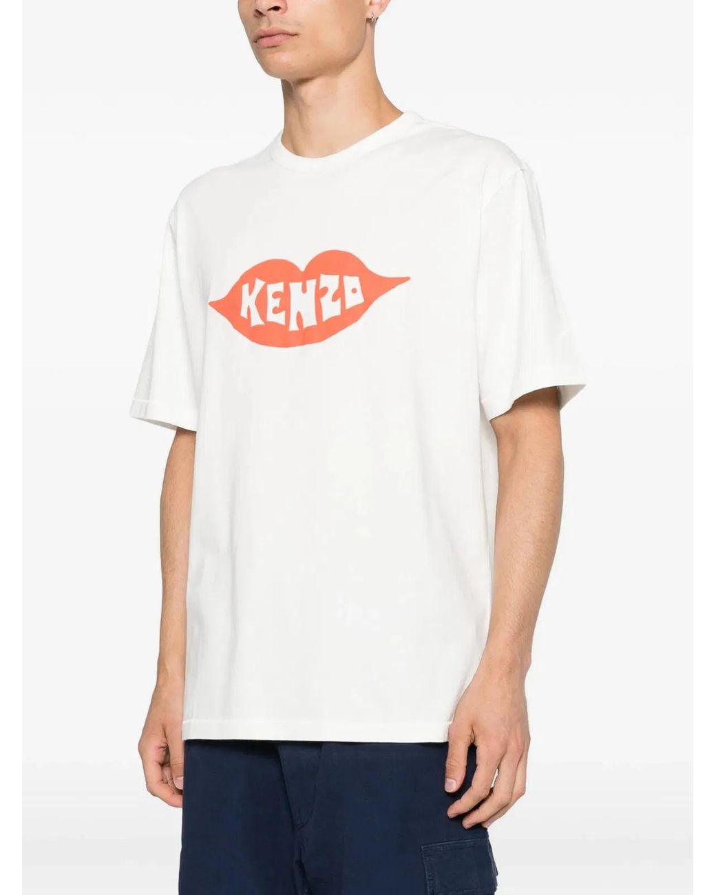 KENZO White Logo T-Shirt for men