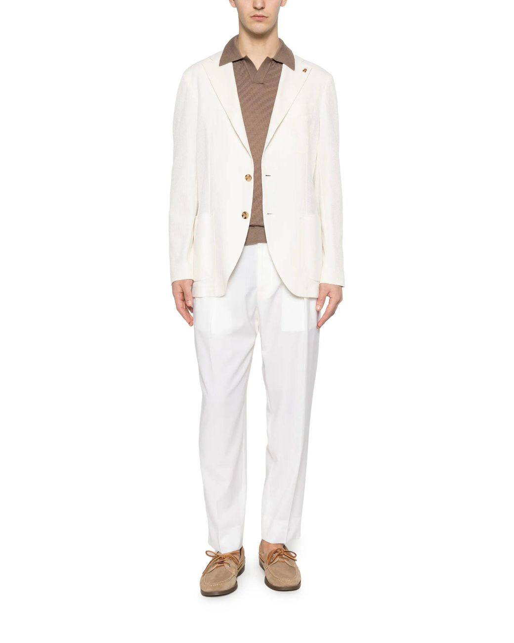 Latorre White Cotton Jacket for men