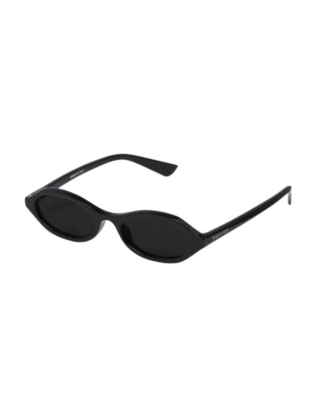 McQueen Black Geometric Frame Sunglasses