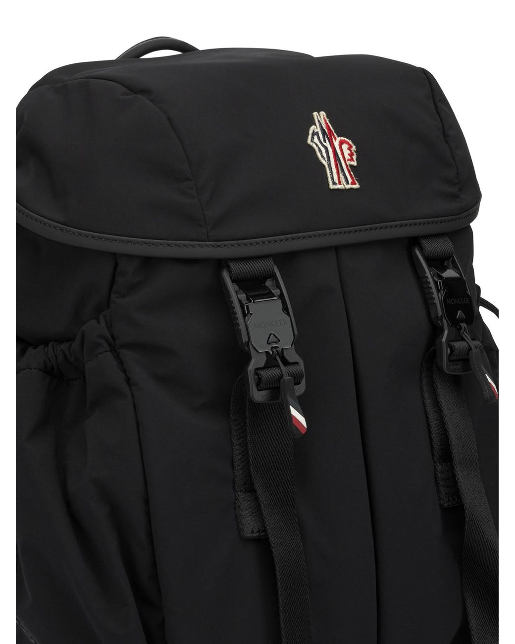 Moncler Black Sports Backpack With Logo for men