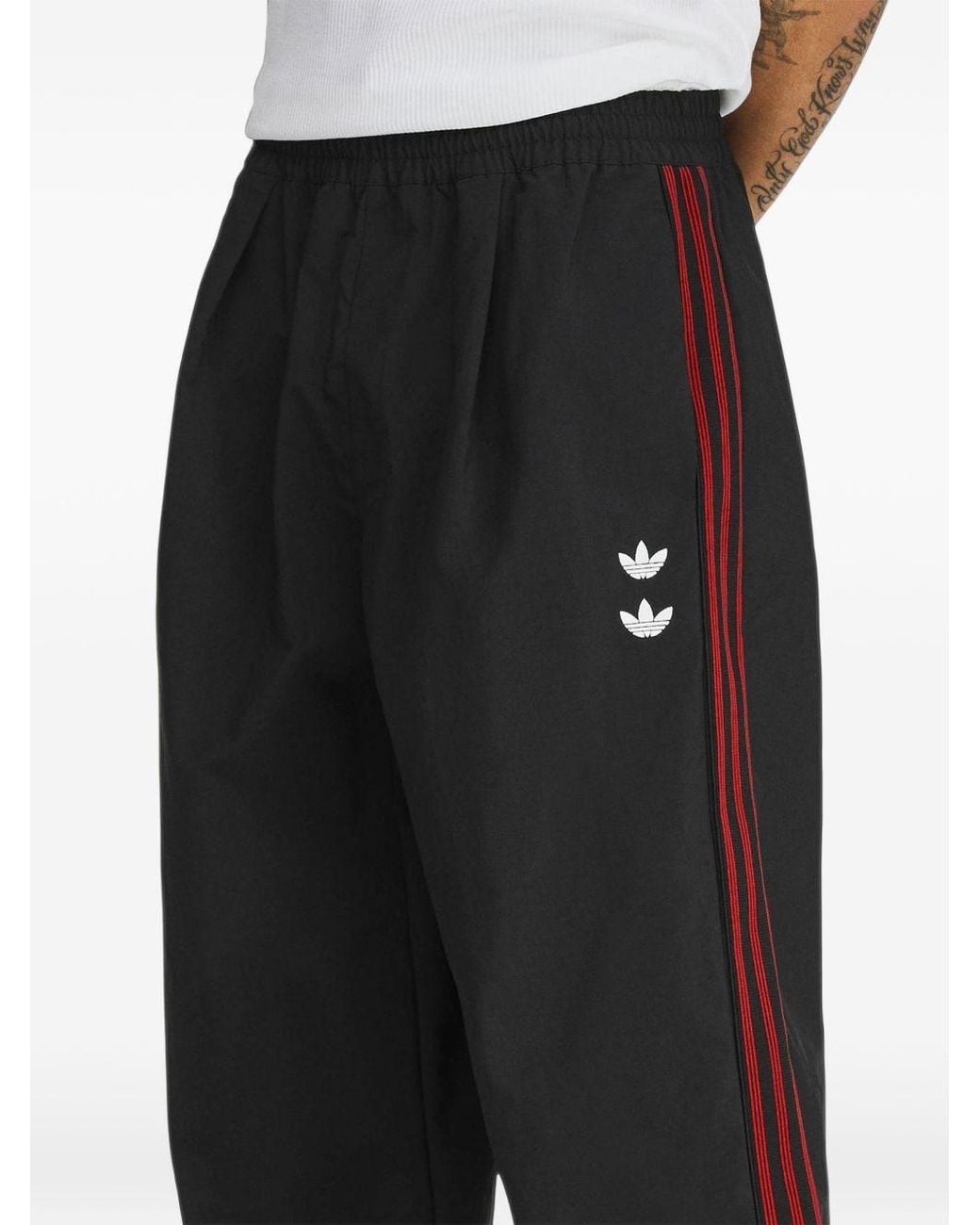 ADIDAS X WILLY CHAVARRIA Black Rose Embroidered Track Pants for men