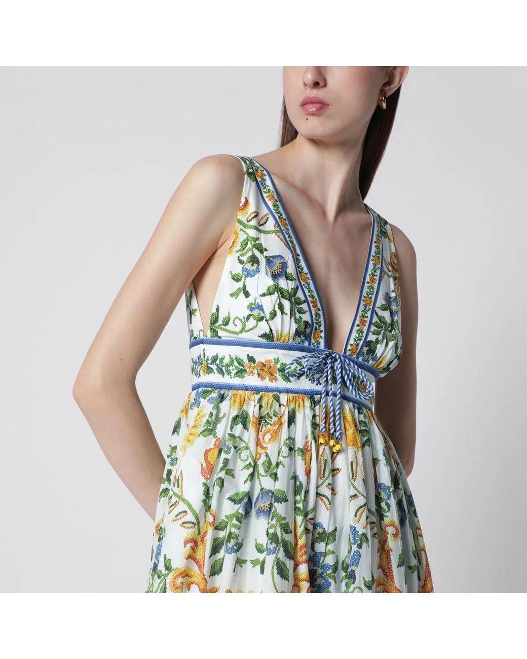 Farm Rio Multicolor Emily Floral Tapestry Midi Dress