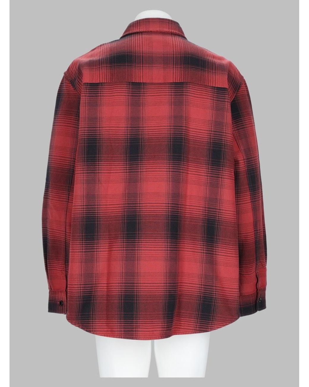Our Legacy Red Gradient Plaid Cotton Casual Shirt for men