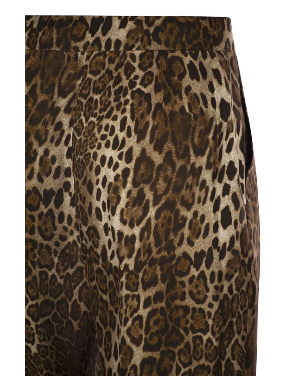 Max Mara Brown Mstromana – Silk Trousers With Animal Print