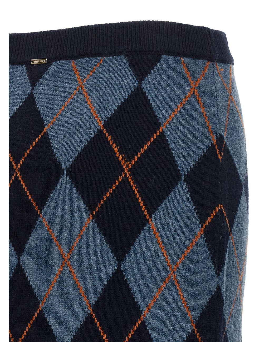 Twinset Blue Twin Set Diamond Skirt