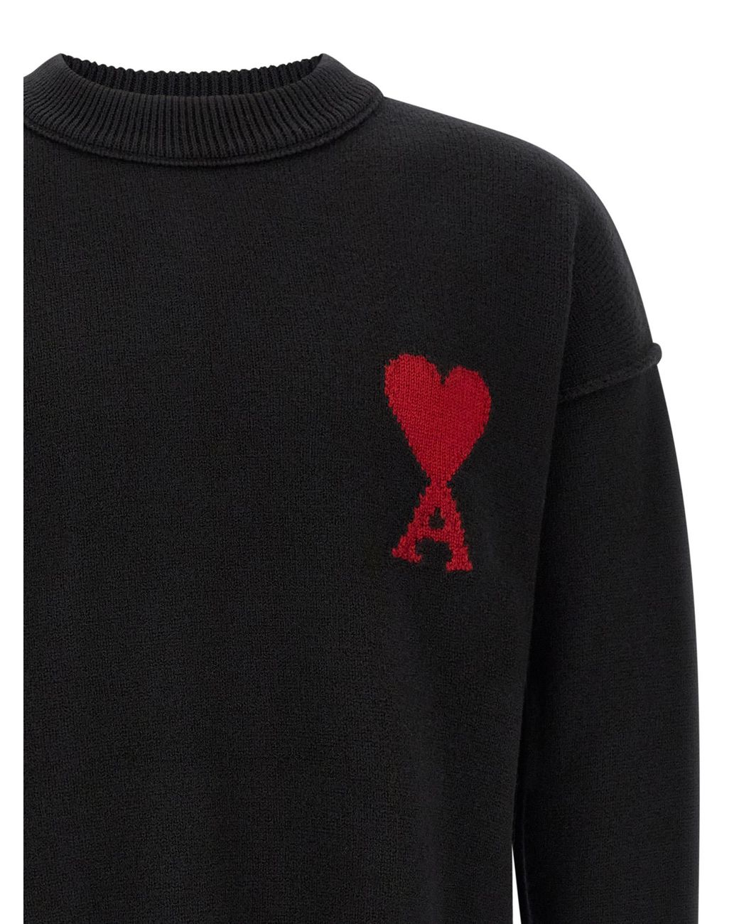 AMI Black 'Ami De Coeur' Sweater for men