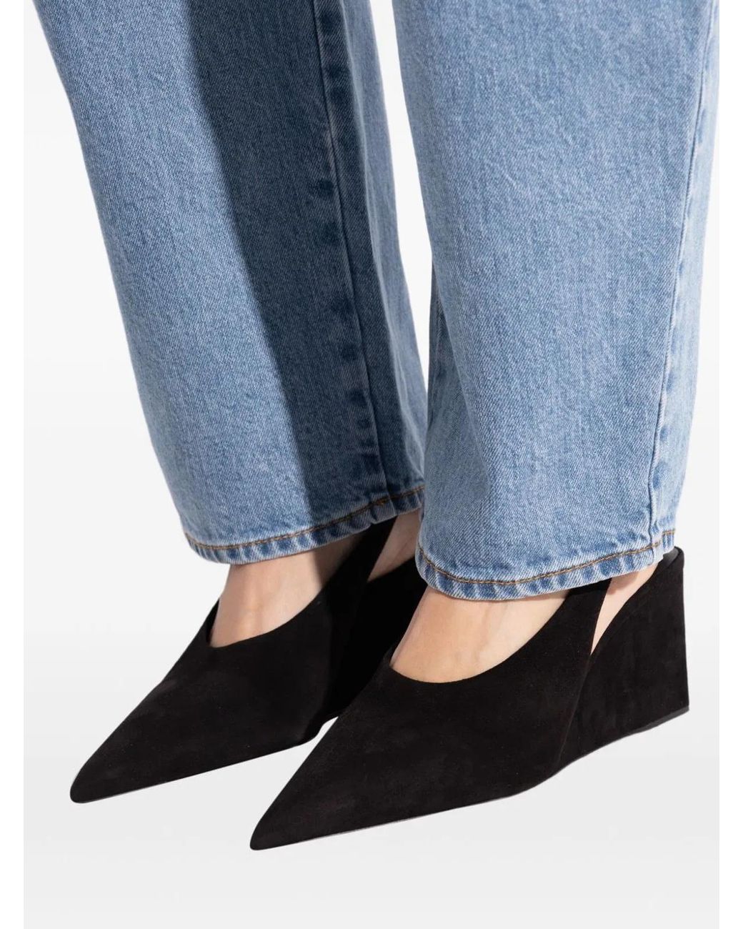 Alaïa Black Noir Leather Slingbacks 75