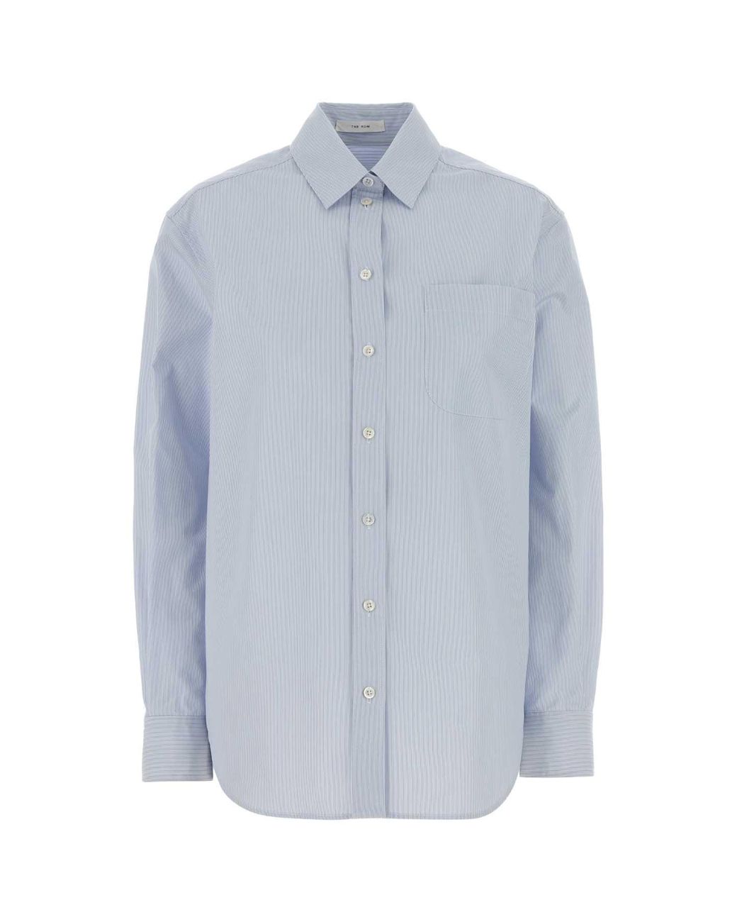 The Row Blue Embroidered Poplin Gavina Shirt